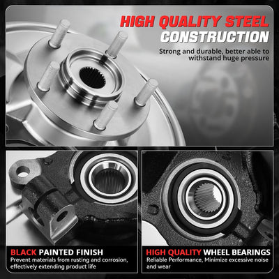 Front Right Side Loaded Knuckle Assembly <br> 07-12 Dodge Caliber, 07-17 Jeep Compass Patriot
