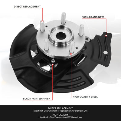 Front Left Side Loaded Knuckle Assembly <br> 11-13 Hyundai Sonata