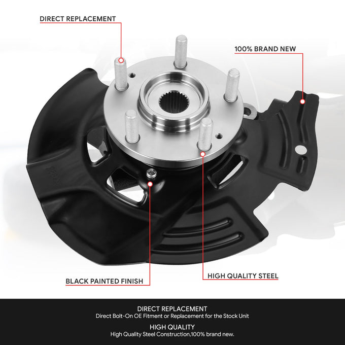 Front Left Side Loaded Knuckle Assembly <br> 11-13 Hyundai Sonata