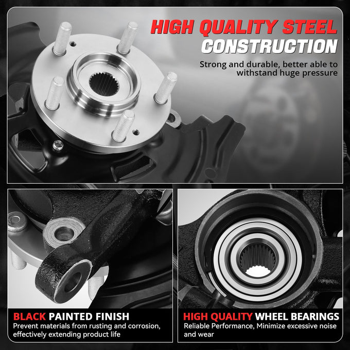 Front Left Side Loaded Knuckle Assembly <br> 11-13 Hyundai Sonata
