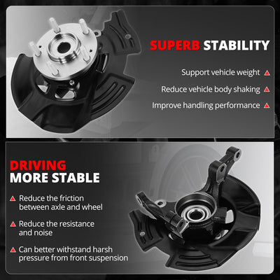 Front Left Side Loaded Knuckle Assembly <br> 11-13 Hyundai Sonata