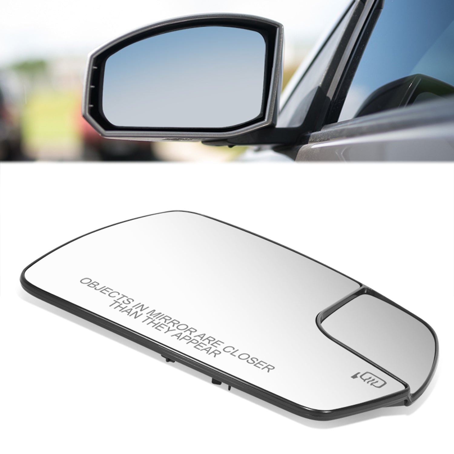 Factory Style Mirror Glass w/Heated ( Right) <br> 15-18 Ford Edge