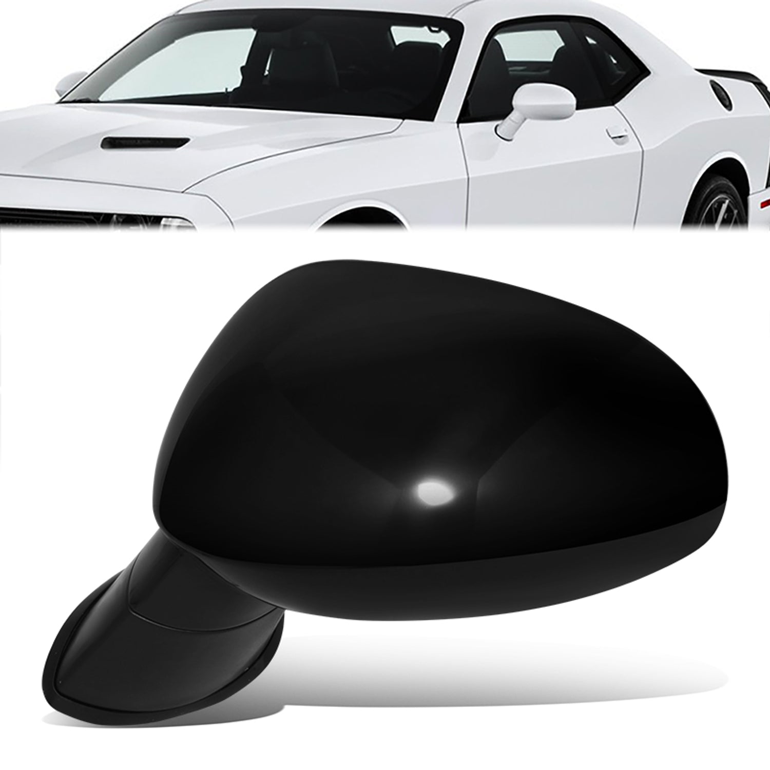 Left Side Powered Door Mirror w/ Heated<br>15-19 Dodge Challenger