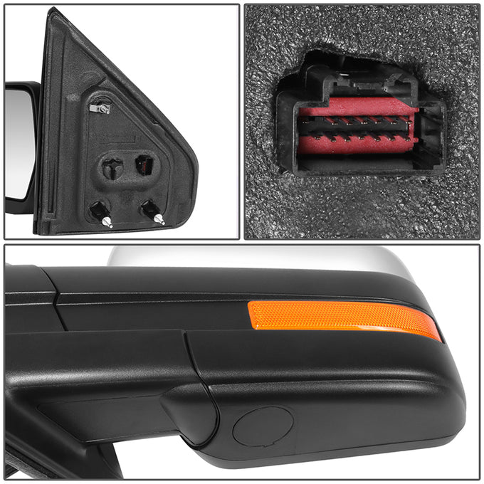 Powered Side View Mirrors With Heated, Signal <BR>09-10 Ford F-150