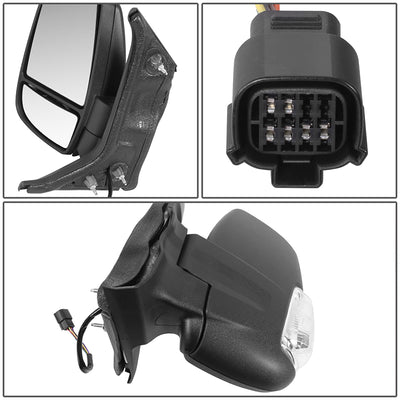 Powered Side View Mirrors With Heated, Signal <BR>18-19 Ford Transit 150, 250, 350