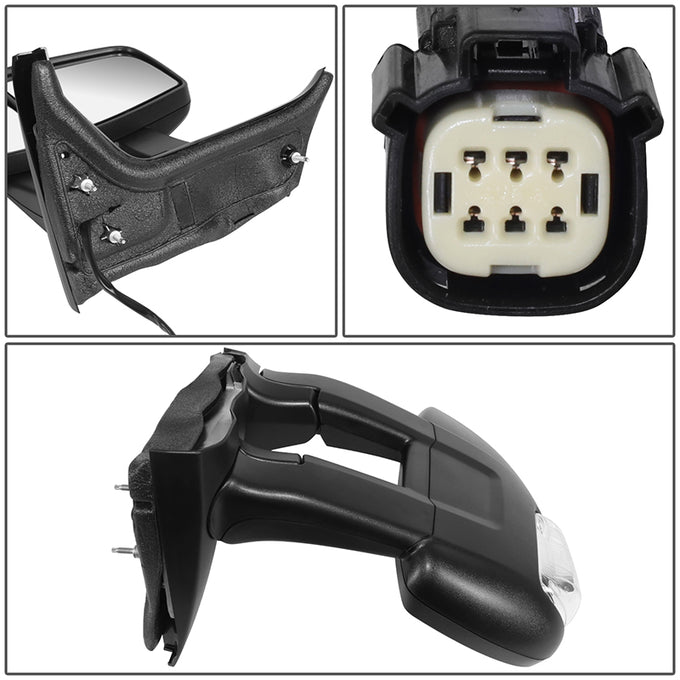 Powered Left Side Door Mirror w/ Heated, Turn Signal<br>15-17 Ford Taurus 150 250 350