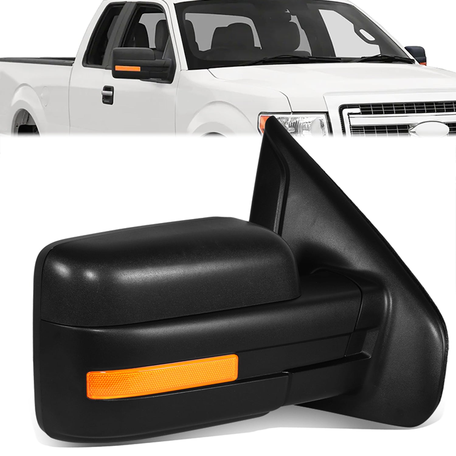 Powered Side View Mirrors With Heated, Signal <BR>09-10 Ford F-150