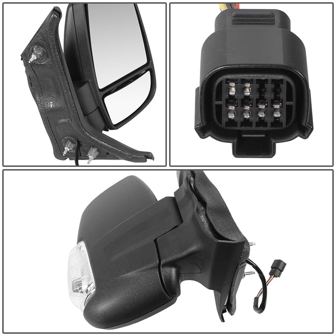 Powered Side View Mirrors With Heated, Signal <BR>18-19 Ford Transit 150, 250, 350