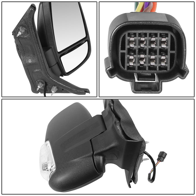 Powered Side View Mirrors With Heated, Signal <BR>20-24 Ford Transit 150