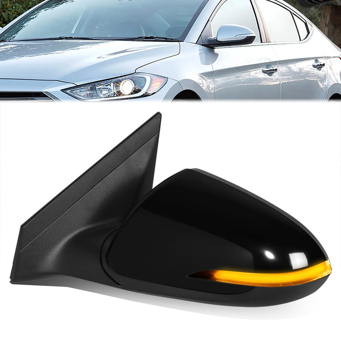 Powered Left Side Mirror W/ Heated, Signal, Blind Spot<br>17-18 Hyundai Elantra