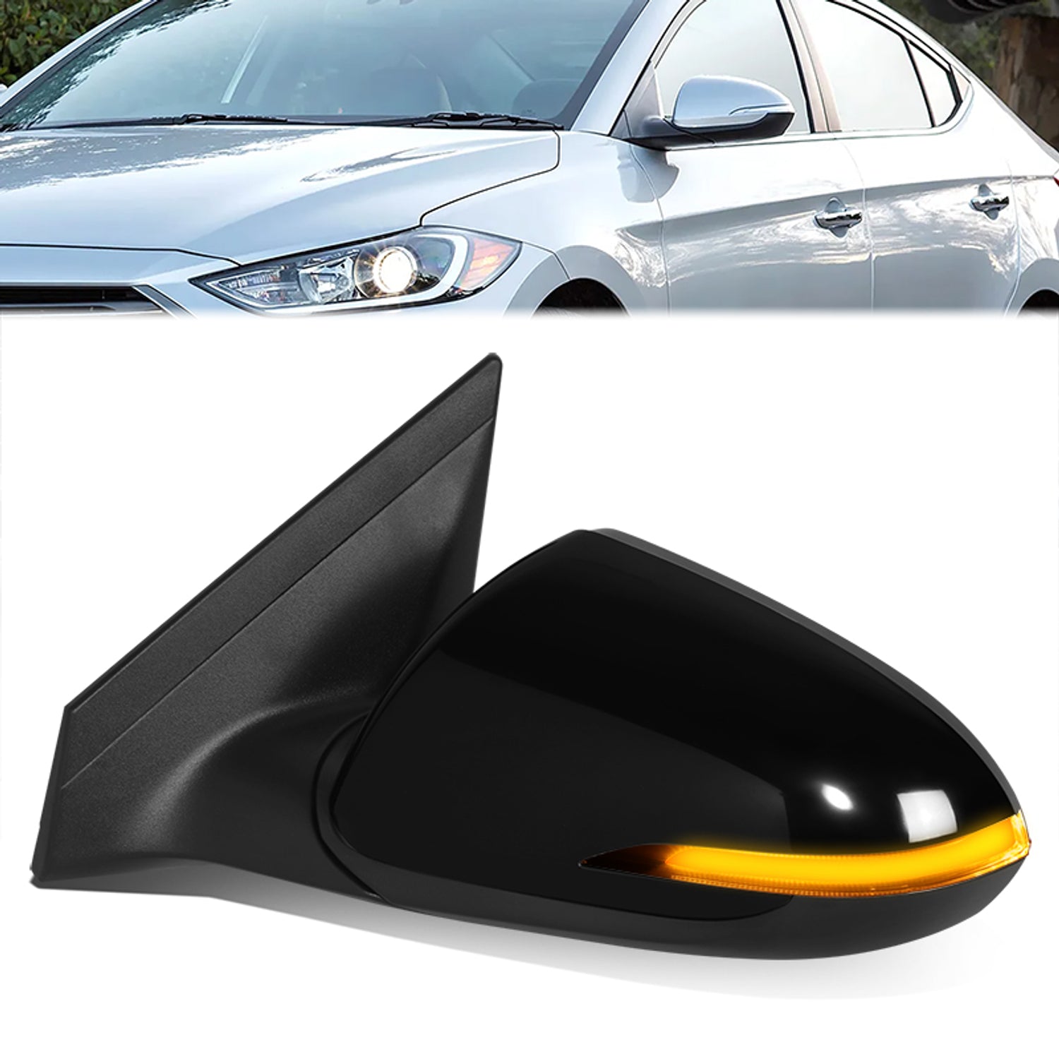 Powered Left Side Mirror W/ Heated, Signal, Memory<br>17-18 Hyundai Elantra