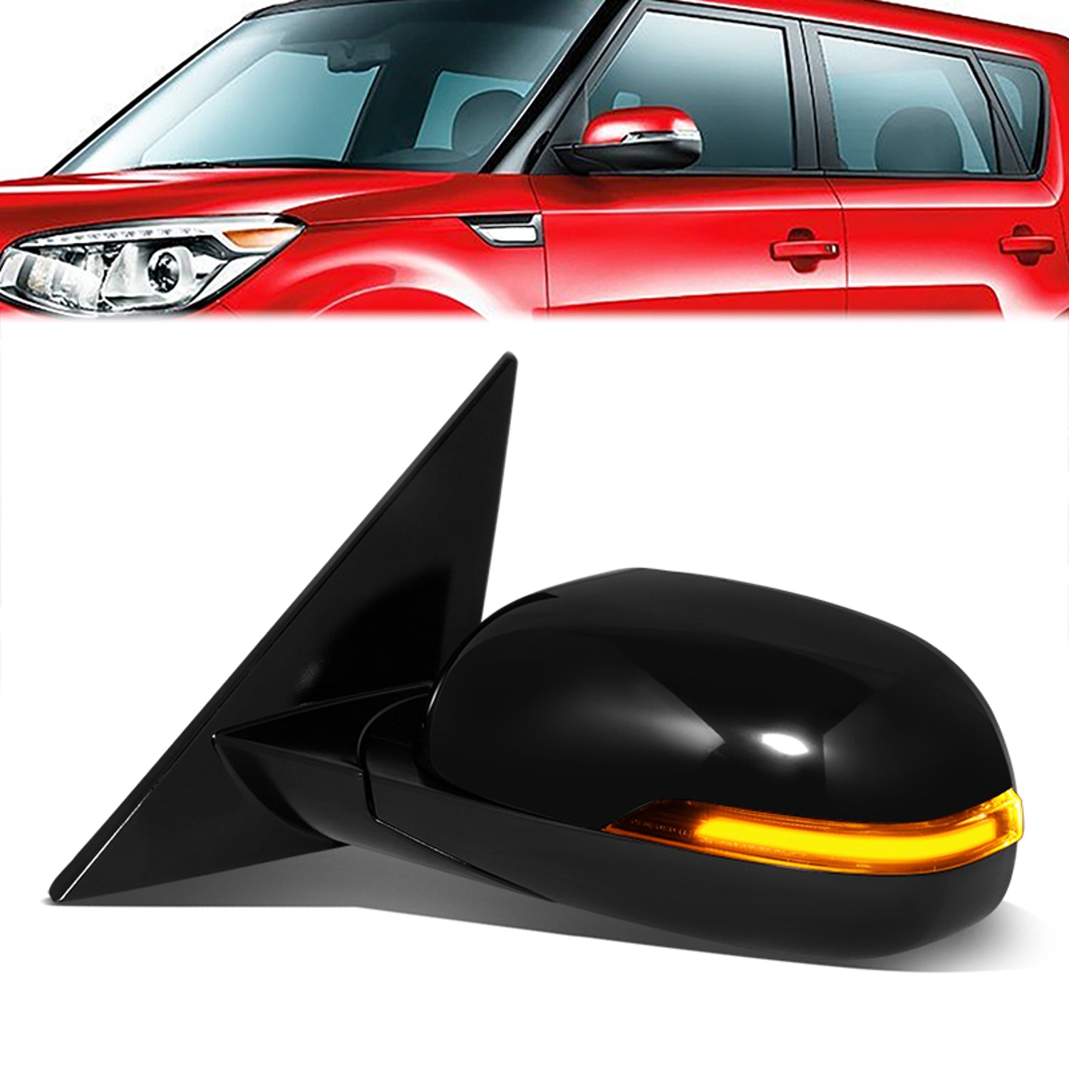Powered Side View Mirrors With Heated, Signal <BR>14-19 Kia Soul