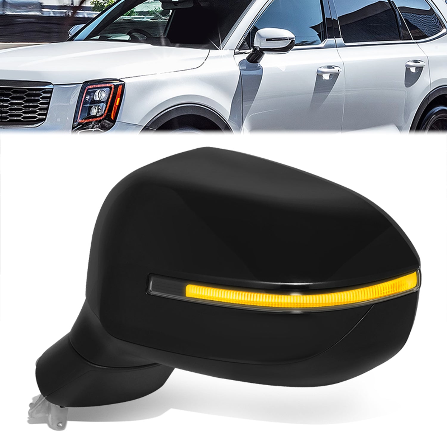 Powered Left Side mirror W/ Heated, Signal, Blind Spot<br>20-24 Kia Telluride