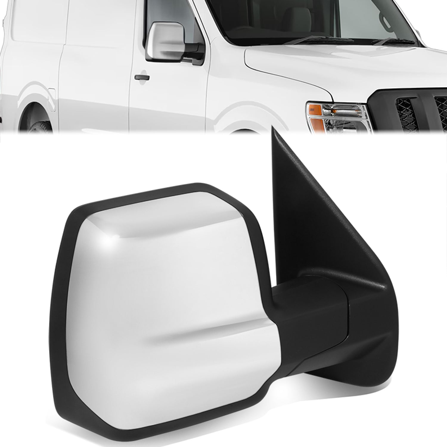 Powered Side View Mirrors <BR>12-21 Nissan NV1500, NV2500, NV3500