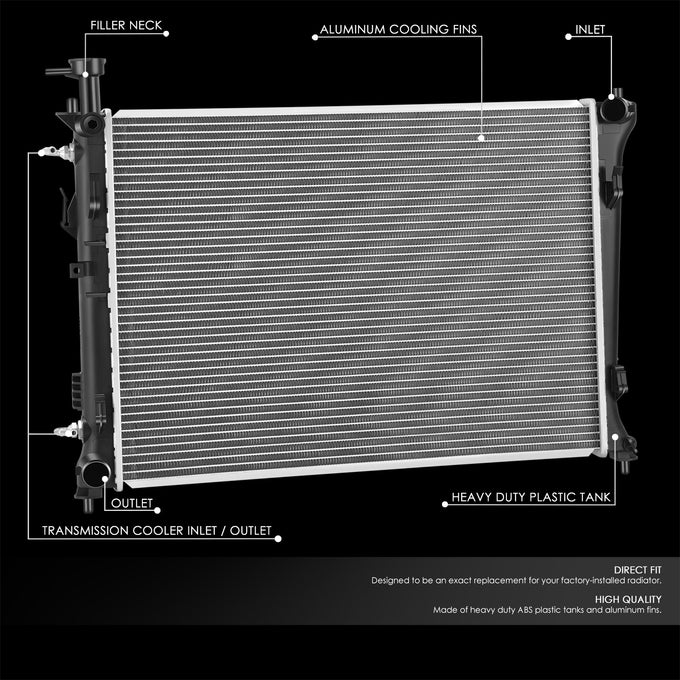 13133 Replacement Radiator<br>10-13 Kia Forte, 12-13 Forte5 2.0L 2.4L