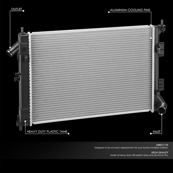 13374 Replacement Radiator<br>12-13 Hyundai Elantra, 14-16 Kia Forte 1.6L 1.8L