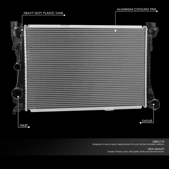 13376 Replacement Radiator <br> 12-15 Mercedes-Benz C250, 12-16 E250 SLK350 AT