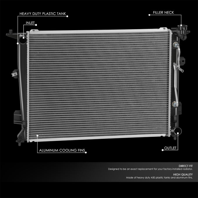 13387 Replacement Radiator <br> 09-14 Hyundai Genesis 4.6L 5.0L