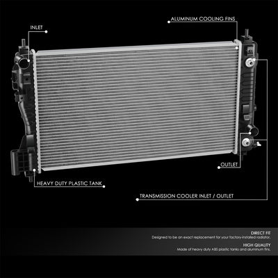 13587 Replacement Radiator<br>14-17 Buick Regal, 14-19 Chevy Impala 2.0L 2.5L