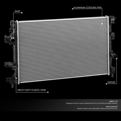 Factory Style Aluminum Core Radiator <BR>17-20 Ford Fusion, Lincoln MKZ