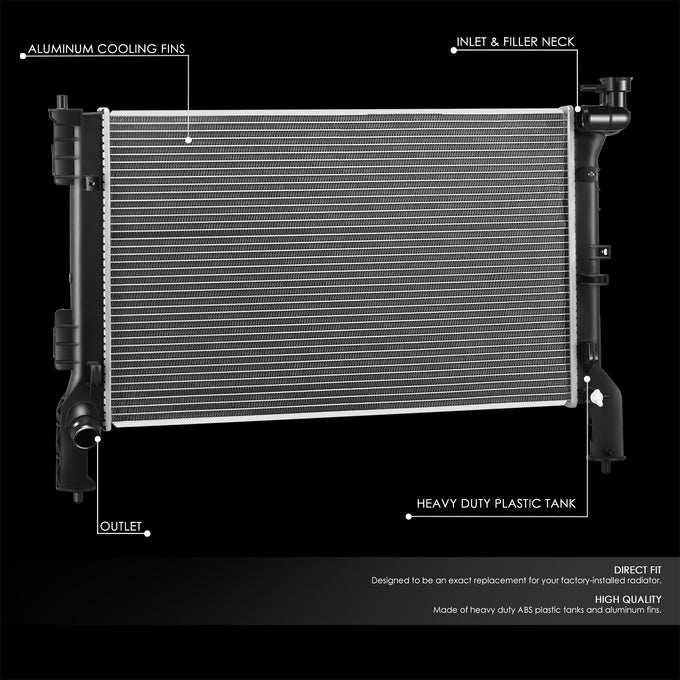 13709 Replacement Radiator<br>16-19 Hyundai Sonata, 17-20 Kia Optima 2.0L