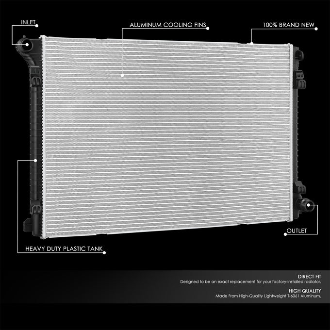13756 Replacement Radiator<br>18-23 Volkswagen Atlas, 20-23 Atlas Cross Sport