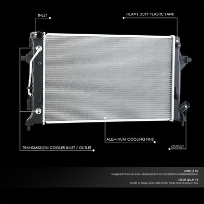 Factory Style Aluminum Core Radiator <BR>21-24 Kia Seltos, 20-24 Soul
