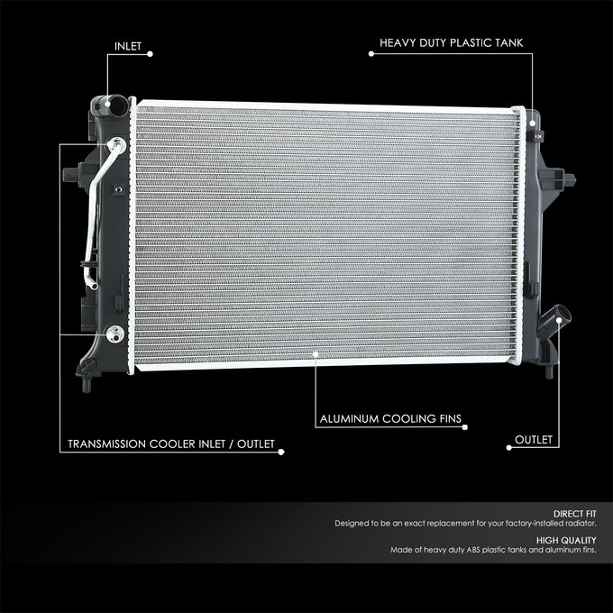 Factory Style Aluminum Core Radiator <BR>21-24 Kia Seltos, 20-24 Soul
