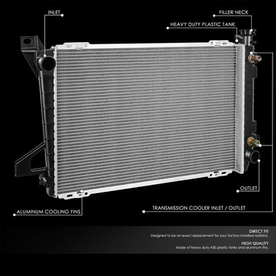 1452 Replacement Radiator<br>85-96 Ford F-150 F-250 F-350, 85-92 Bronco 4.9L MT