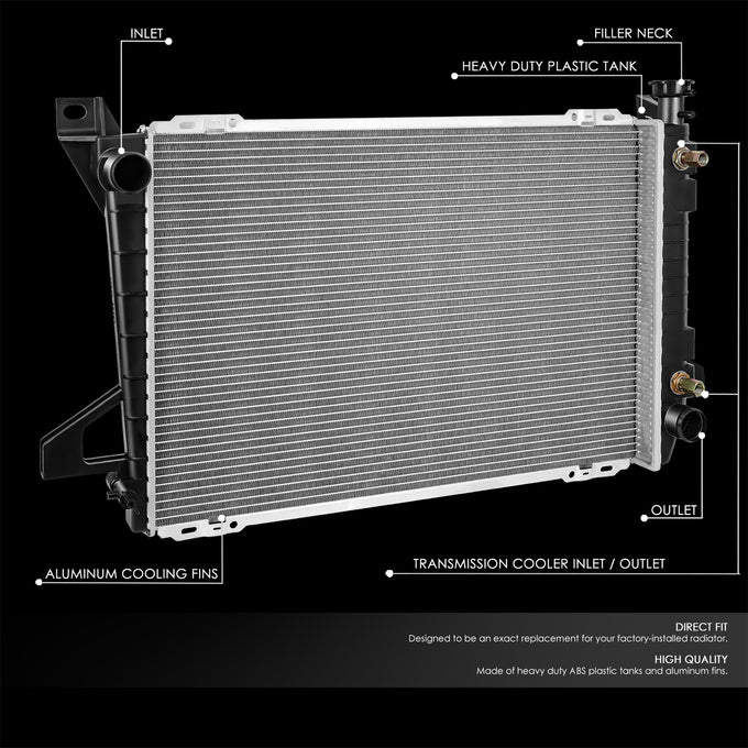 1452 Replacement Radiator<br>85-96 Ford F-150 F-250 F-350, 85-92 Bronco 4.9L MT