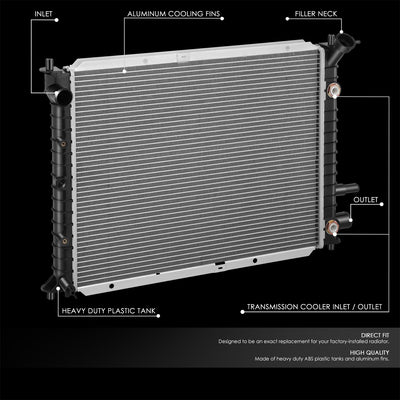 2140 Replacement Radiator <br> 98-02 Ford Escort 2.0L Dohc Coupe