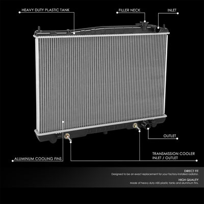 2409 Replacement Radiator <br> 01-04 Nissan Frontier, Xterra