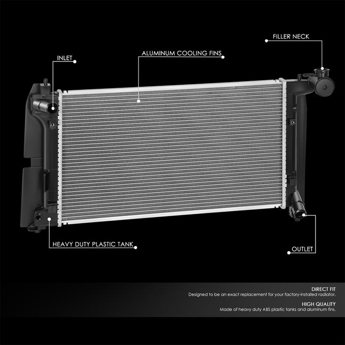 2432 Replacement Radiator <br> 03-08 Pontiac Vibe, Toyota Corolla Matrix
