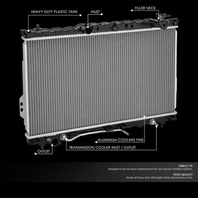 Factory Style Aluminum Core Radiator <BR>03-06 Hyundai Santa Fe 3.5L