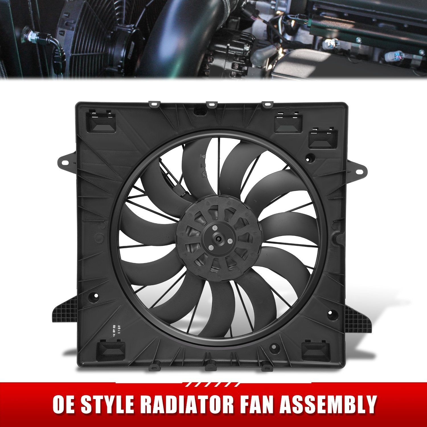 Radiator Cooling Fan Assembly <br>17-19 Cadillac XT5 GMC Acadia w/o Tow Package