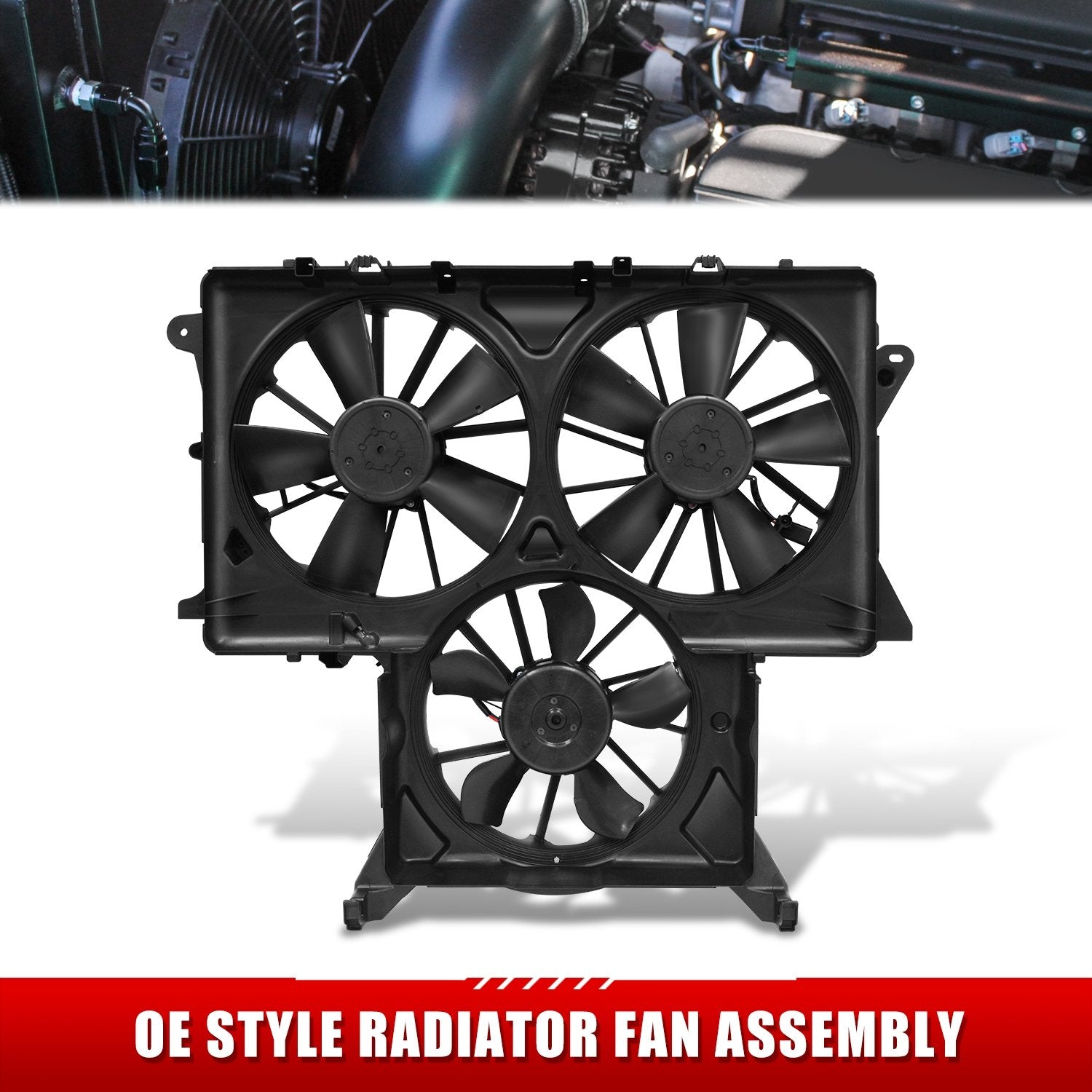 Radiator Cooling Fan Assembly <br>19-23 Chevy Silverado GMC Sierra 1500 2.7T