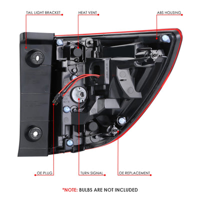 Factory Style LED Outer Tail Light (Left) <br> 16-18 Honda Pilot