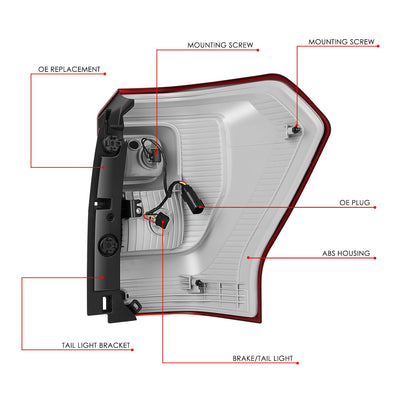 Factory Style Tail Light (Left) <br> 18-01 Ford Expedition