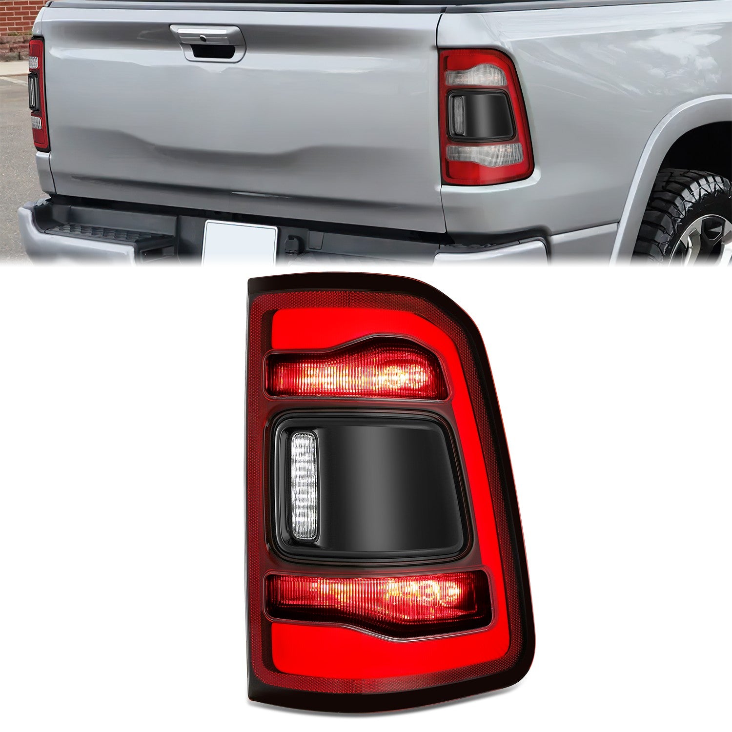 Factory Style Right Side Taillight Assembly<br>19-24 Ram 1500