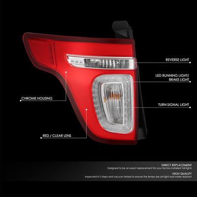Factory Style Rear Left Taillight <br>11-15 Ford Explorer, 13-15 Police Interceptor Utility