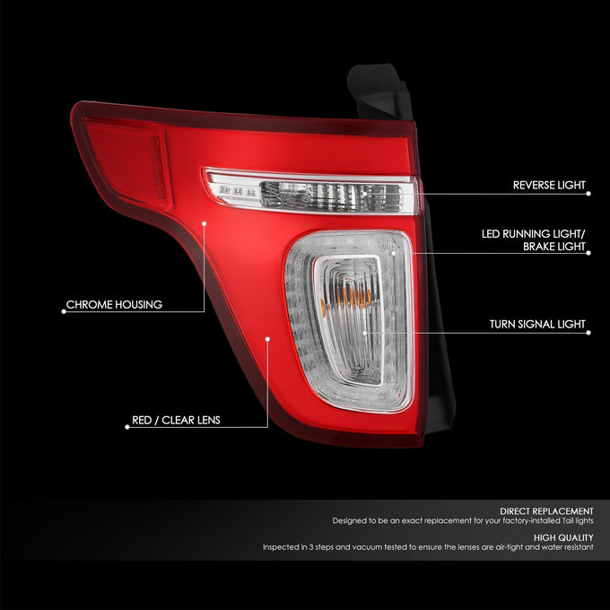 Factory Style Rear Left Taillight <br>11-15 Ford Explorer, 13-15 Police Interceptor Utility