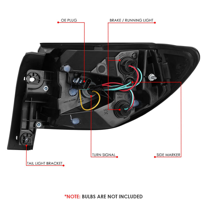 Factory Style Tail Lights Assembly <br> 13-17 Chevrolet Traverse