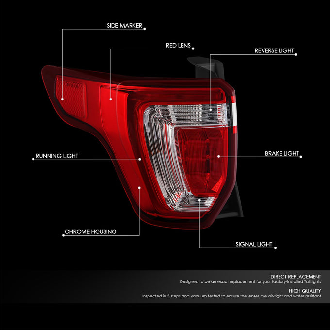 Factory Style Tail Light (Left) <br> 16-08 Honda Pilot