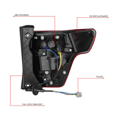 Factory Style Tail Light (Left) <br> 16-08 Honda Pilot