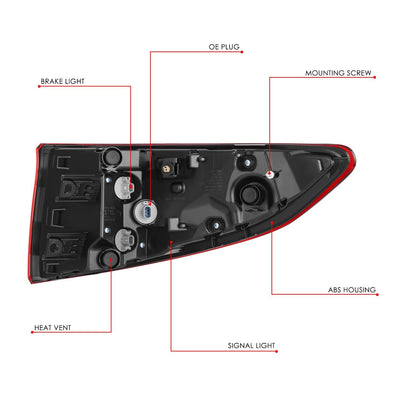 Factory Style Tail Light (Left) <br> 18-03 Honda Odyssey