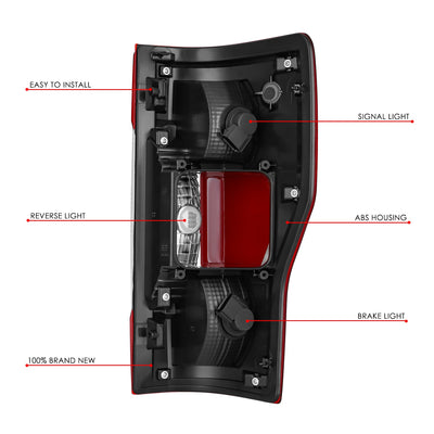 Factory Style Left Side Taillight Assembly<br>17-19 Ford F-250, F-350, F-450 Super Duty