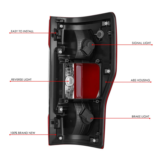 Factory Style Left Side Taillight Assembly<br>17-19 Ford F-250, F-350, F-450 Super Duty
