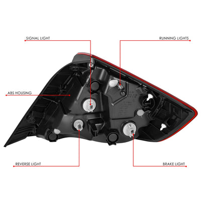Factory Style Left Side Taillight Assembly<br>16-21 Honda Civic Sedan