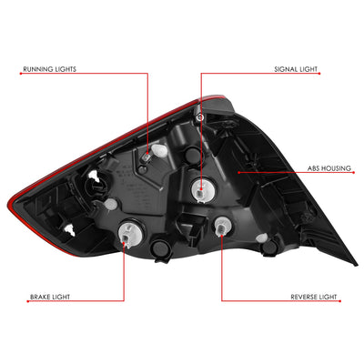 Factory Style Right Side Taillight Assembly<br>16-21 Honda Civic Sedan