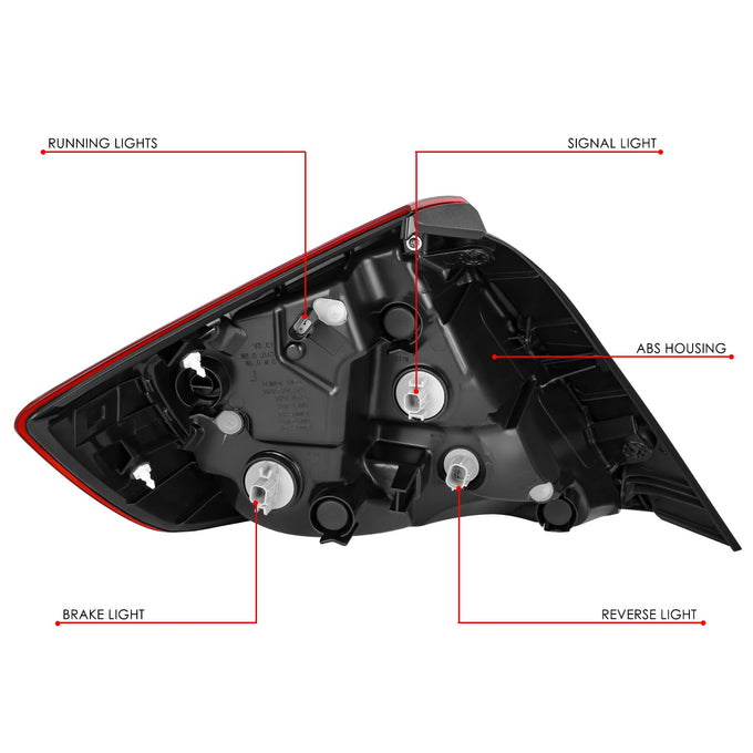 Factory Style Right Side Taillight Assembly<br>16-21 Honda Civic Sedan